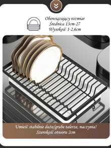 Multifunctional Kitchen Rack For Dishes, Bowls, Cutlery Storage, Countertop Draining Rack - màu đen - Xem 4