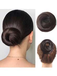 优雅女士发髻,接发 - 10 厘米(4 英寸)可延伸合成发,带夹子,耐热纤维,适合所有发质,可调节设计,适合所有女性日常穿着和派对发饰 - 彩色 - 查看 14
