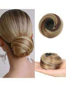 优雅女士发髻,接发 - 10 厘米(4 英寸)可延伸合成发,带夹子,耐热纤维,适合所有发质,可调节设计,适合所有女性日常穿着和派对发饰 - 彩色 - 查看 11