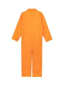 1件橙色加大码宽松囚犯服，成人囚犯监狱制服角色扮演派对连体衣