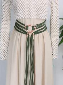 中世纪女士长绳环结腰带，北欧女巫腰结绳腰带，维京文艺复兴服装配饰万圣节 - A - 查看 10