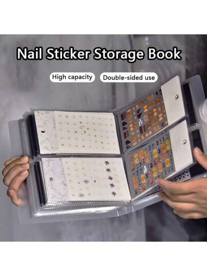80 Slot Nail Sticker Storage Book, Nail Sticker Organizing Display Book, Collection Album Nail Sticker Holder, DIY Nail Design Tool, Storage Nail Sticker Collection Album, Perfect Gift For Female Friends, Mothers, And Wives, Suitable For Christmas