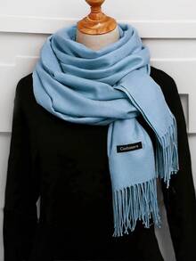 1pc 190*70cm Outdoor Classic Solid Color Windproof Sand Proof Lightweight Shawl Scarf, Suitable For Men And Women For Dress - Khaki - View 17