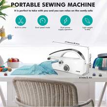 Portable Mini Sewing Machine: Electric Hand Sewing Machine With Sewing Kit For Versatile Handicrafts - Black and White - View 6