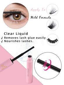 四合一睫毛胶水/定型液、卸妆液、镊子套装，防水，10毫升睫毛胶水/定型液，5毫升卸妆液，适用于睫毛胶水、簇状假睫毛，防水睫毛胶水/定型液，48-72小时强力定型，单根簇状假睫毛 - 粉色 - 查看 8