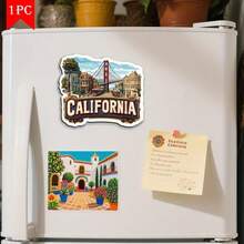 1 pieza Imán de nevera con paisaje urbano 2D - Adecuado para regalar a amigos en vacaciones, múltiples imanes de acrílico y goma blanda aplicables a puertas metálicas, refrigeradores, armarios de almacenamiento - Regalo decorativo creativo para el hogar para amantes de los viajes, graduación, aniversario, Navidad, Acción de Gracias, Imán de refrigerador