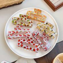 1Pc/2Pcs Women's Sweet Cute Colorful Strawberry Square Claw Clip | Ponytail & Updo Hair Accessory, Perfect For Daily Outings, Bohemian Elegant Style Fashion Hair Accessories Fashion Hair Clips