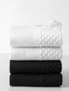 KIT 3 6 12 Unisex Winter Socks, Short, Smooth, With Massaging Sole, Resistant, Anti-Pilling, Absorb Sweat And Prevent Odors 35-40 - 黑與白 - 查看 2