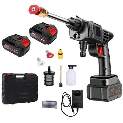 Idropulitrice Portatile Elettrica ad Alta Pressione con 2 Batterie da 48V e Accessori Fresa per Pulizia Auto Giardino e Superfici Esterne