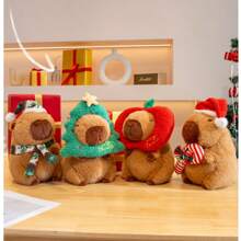 1 szt. pluszowa lalka z popcornem, frytkami i kapibarą, prezent świąteczny dla przyjaciół, prezent z kapibarą na zakończenie studiów doktoranckich, lalka z kapibarą w formie ciasta i deseru, dekoracja z dyni i nietoperza na Halloween