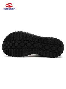 HOBIBEAR 1 Pair Unisex Waterproof Leather Sports Shoes, Soft Rubber Sole, Wide Fit, Comfortable, Suitable For Men And Women, Autumn/Winter, Black