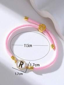1 Piece New Round A-Z English Letter Pull Handle Bracelet