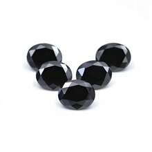 1 pieza Cabujón ovalado de circonita negra para joyería DIY - Negro - Ver 2