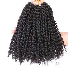 8 英寸卷曲渐变色 3 件 Marly Bob 接发 Jerry 钩针编织蓬松非洲卷曲钩针辫子合成发短蓬松非洲弹簧扭结钩针编织发女士非洲卷曲头发钩针辫子合成钩针接发日常使用