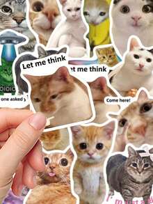 50 Stücke Lustige Katzen Meme Aufkleber, Cartoon Dekoration, Schulmaterial, Scrapbooking, Laptop, Gepäck, Gitarre, Wasserflasche, Handyhülle, DIY Aufkleber