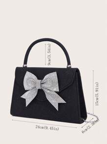 Bolso de noche de mujer con decoración de lazo brillante, nuevo bolso de mano para bodas y banquetes de alta gama, bolso de vestido de noche de seda sintética de lujo para bodas, novias y galas