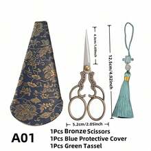 Handmade Sewing Scissors Vintage Set Embriodery Scissors School Home DIY Crafts With Sleeves And Tassels,Easy Cutting Of Burlap Fabric Without Curling Edges - Multicolor - View 16