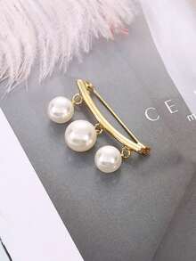 2枚仿珍珠防走光胸针 - 领结胸针 - 镶钻胸花光滑针扣，服装配饰 - 彩色 - 查看 6