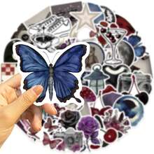 50pcs Pinterest Downtown Y2K Stickers - Reusable Self-Adhesive Vinyl Decals With Funny Phrases, Matte Finish For DIY Phone, Notebook, Laptop & Case Decoration Supplies