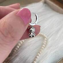 Sanrio 1 Pc Hello Kitty Women Clear Crystal Stud Earrings - Silver Plated Hello Kitty Earrings