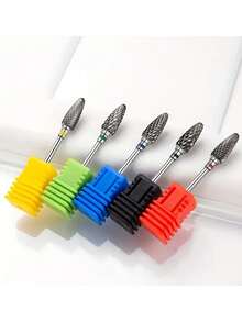 Brocas profissionais de aço tungstênio para unhas (1/2/5 peças), adequadas para remoção de gel, ferramentas de manicure e acessórios para lixa elétrica de unhas. - Multicolorido - Ver 5