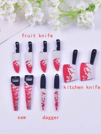 10pcs/Set Halloween Acrylic Pendant Charms For DIY Earring Necklace Jewelry Design Making