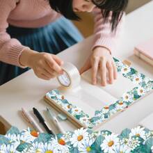Room Decor Daisy Flower PET Tape, Creative DIY Craft Material For Scrapbooking, Planner, Notebook