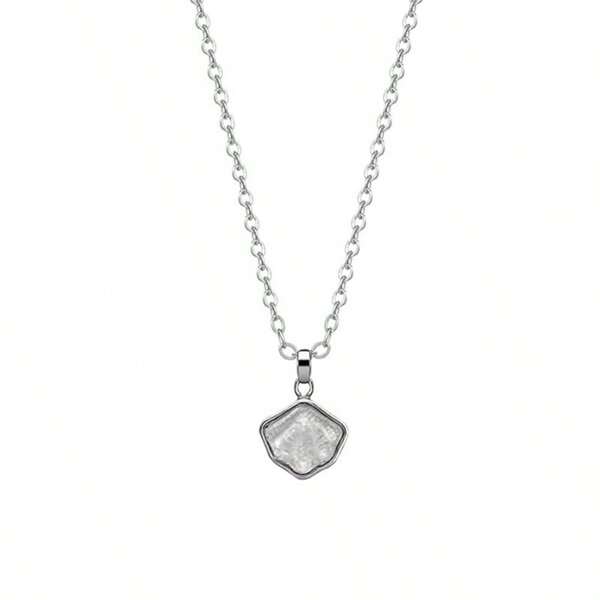 1pc Women's Fashionable Silver Shell Necklace, Luxury Minimalist Style, Suitable For Gift, Daily Wear, Wedding, Party And Gathering