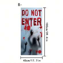 1/2 Pieces, Halloween Style Horror Pattern Window Film Decal - Large Size Halloween Red Blood Handprints Footprints "HELP / DO NOT ENTER" Decorative Design, Horror Ghost Shadow, Anti-Peeping Privacy Window Film, Enhance Your Home Decoration Halloween Decor Christmas Decoration Thanksgiving Wedding Home Decor Home Decor Fall Decor Autumn Decor Birthday Decorations For Gifts Party Supplies Indoor Holiday Festival Decor Wall Decor Halloween Ornaments - Multicolor - View 4
