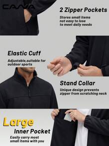 Cavva 男士抓绒外套 轻便防风 柔软保暖 冬季户外拉链外套 徒步 露营 钓鱼 滑雪