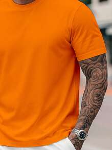 Streetwear T-Shirt And Shorts Kit New York College Set 26.1 Premium Cotton Shirt - Orange/ShortWhite - View 2
