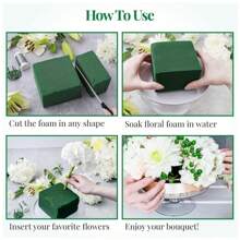 Bloque de espuma de poliestireno verde de 14 cm x 8 cm x 4.5 cm, adecuado para arreglos florales, decoración de plantas y manualidades, apto para decoración de bodas, fondo de novia, arco de boda, centro de mesa, relleno de ramos, también adecuado para Navidad, Halloween, Acción de Gracias, Vuelta al Colegio, Día de San Valentín, Día del Maestro, Día de la Madre