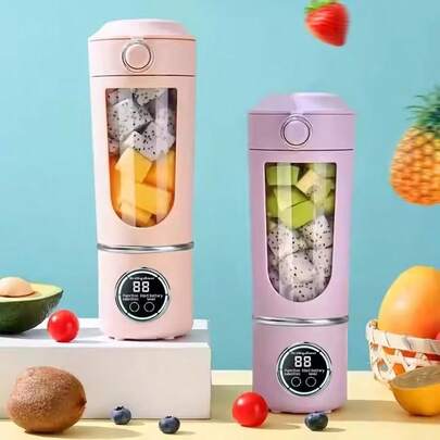 Akane 700毫升便携式搅拌机，适用于榨汁和制作冰沙，配备12片不锈钢刀片 | USB充电，多档速度控制 | 50瓦功率，小巧便携 | 防漏