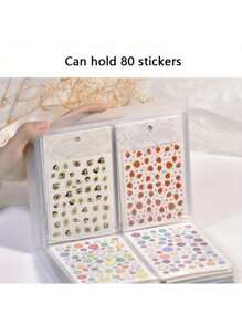 80 Slot Nail Sticker Storage Book, Nail Sticker Organizing Display Book, Collection Album Nail Sticker Holder, DIY Nail Design Tool, Storage Nail Sticker Collection Album, Perfect Gift For Female Friends, Mothers, And Wives, Suitable For Halloween
