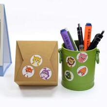 500 Peças/Rolo Etiquetas Adesivas de Animais do Zoológico para Crianças - Perfeito para Incentivar e Embrulhar Presentes!, Adesivos de Animais Fofos, Adesivos "Eu Voltei", Adesivos de Animais para Crianças, Etiquetas para Crianças, Adesivos de Unhas para Crianças, Adesivos para Scrapbook, Suprimentos para Scrapbook, Crianças Unhas