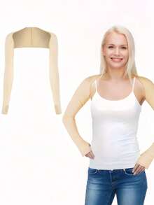 1 件女士凉爽披肩袖套带指孔，舒适透气，防紫外线，女士防晒凉爽披肩 - 彩色 - 查看 13