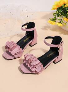 Mädchen Sandalen, Klettverschluss mit Strass Schnalle, Koreanischer Prinzessin Sommerstrand Schuhe, High Heel, rote Aufführungsschuhe für Kinder in Größeren Größen