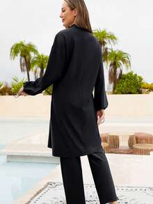 VFJ Ensemble de 3 pièces de burkini, maillots de bain modestes pour femmes musulmanes, avec manches longues, couverture intégrale et bonnet