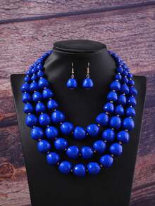 Handmade Multi-Layer Exaggerated Beaded Braided Bohemian Necklace, European And Style, Luxury Evening Party Holiday Jewelry For Women, Acrylic - Multicolor - View 5