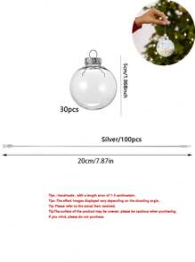 透明塑料圣诞球可填充装饰圣诞树挂饰球吊坠 2026 圣诞节家居装饰礼物