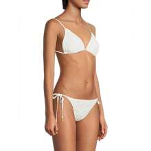 FARM Rio Seas Eyelet Triangle Bikini Top