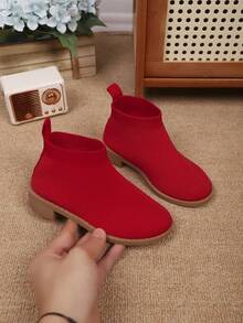 1 Pair Fashion Casual Soft Bottom Comfortable Elastic Ankle Boots, Children's Holiday Travel Autumn/Winter Short Boots