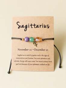 Zodiac Bracelet Women Men Crystal Stone Beaded Bangles Handmade Weave Braid Gift Ideas Aries Taurus Gemini Cancer Leo Virgo Libra Scorpio Sagittarius Capricorn Aquarius Pisces For Brother Sister