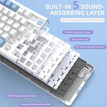 ATTACK SHARK Teclado Sem Fio ATTACK SHARK X85 Teclado Mecânico de Jogos Hot Swap, 75% TKL RGB, Sem Fio 2.4GHz/Bluetooth/USB-C, Gaxeta, Teclas PBT Perfil Cherry, Cabo Enrolado