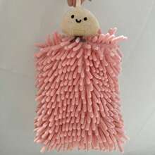 1PC Super Cute Hand Towel | Pink And Blue Dual-Color + Cartoon Character, Strong Water Absorption Without Lint, Hang In The Kitchen/Bathroom, Convenient For Hand Wiping And Also Serves As A Cute Small Decoration, Enhancing The Micro And Tangible Happiness In Life - Pink - View 6