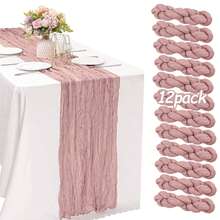 eluckya 1/6/12Pcs Tulle Table Runner Set, Bohemian Style Tulle Table Runner, Balinese Pleated Chiffon Tablecloth, Suitable For Weddings, Birthday Parties, Table Decorations, Home Decorations, Room Decorations, Kitchen Decorations, Valentine's Day Decorations, Best Friends Day Decorations, Party Decorations, Wedding Supplies, Wedding Decorations, Carnivals, Bridal Gifts, Bachelor/Bachelor Parties, Baby Showers. - Bột tro - Xem 1