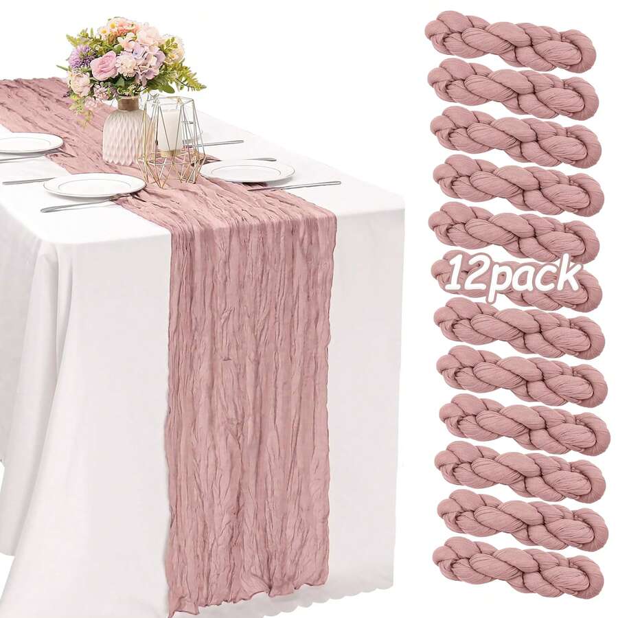 eluckya 1/6/12Pcs Tulle Table Runner Set, Bohemian Style Tulle Table Runner, Balinese Pleated Chiffon Tablecloth, Suitable For Weddings, Birthday Parties, Table Decorations, Home Decorations, Room Decorations, Kitchen Decorations, Valentine's Day Decorations, Best Friends Day Decorations, Party Decorations, Wedding Supplies, Wedding Decorations, Carnivals, Bridal Gifts, Bachelor/Bachelor Parties, Baby Showers. - Bột tro - Xem 1