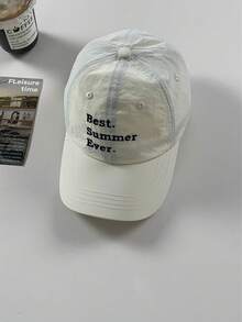 1pc Letter Embroidered Quick-Dry Flat Brim Baseball Cap, Water-Resistant Flat Brim Letter Embroidered Ins Baseball Hat For Men And Women, Sun Protection Skater Hippie Chicks Style - Baseball Cap - View 7