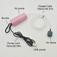 5V 1W USB静音气泵，迷你便携式水族箱增氧器，鱼缸空气压缩机配件 - 彩色 - 查看 6