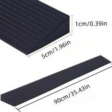 1pc 90cm/35.43in Car Door Threshold Ramp, Self-Adhesive Rubber Door Ramp, Wheelchair & Scooter Threshold Ramp, Adjustable & Cuttable Electric Wheelchair Ramp, Suitable For Doorway, Curb, Sweeper, E-Scooter, Bathroom